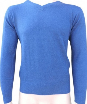 Cashmere Gents V - Neck Sweater Light Blue